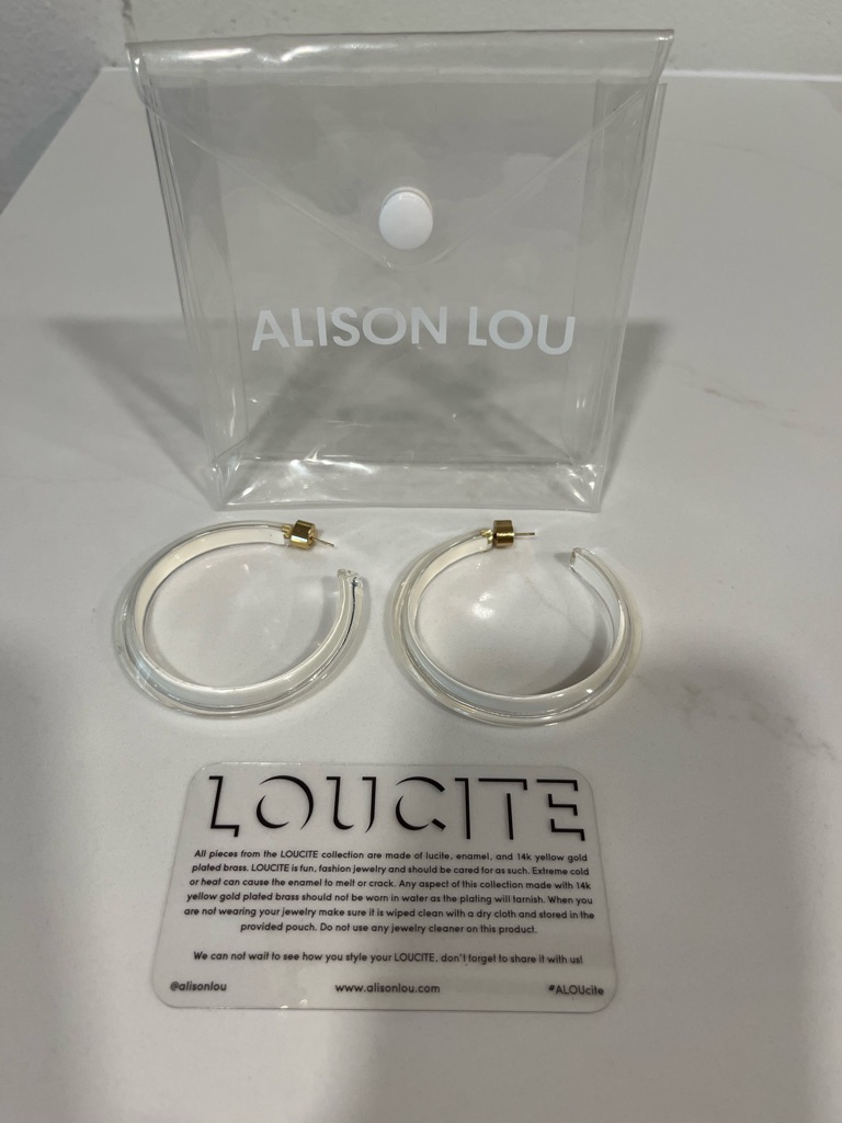 Alison Lou “Loucite” Medium White Jelly Hoop Earrings